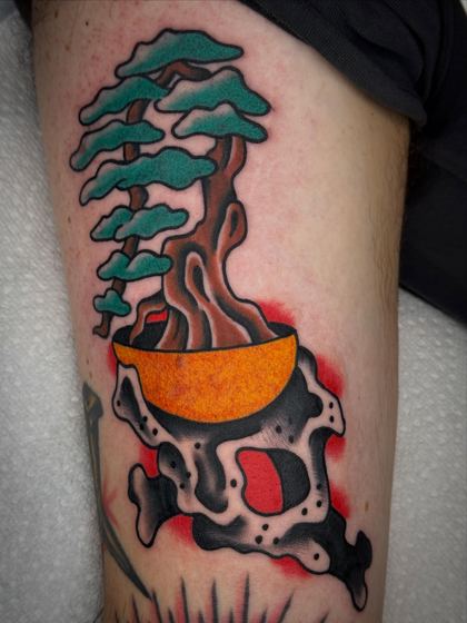 Color tattoo work by Chris Tate