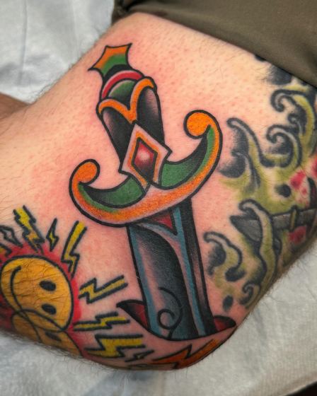 Color tattoo work by Chris Tate