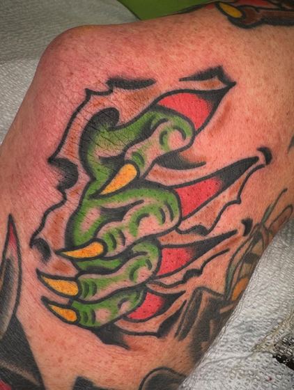 Color tattoo work by Chris Tate