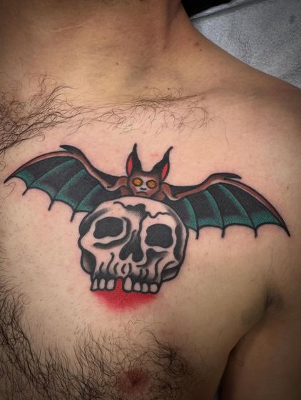 Color tattoo work by Chris Tate