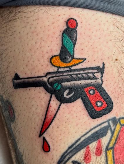 Color tattoo work by Chris Tate