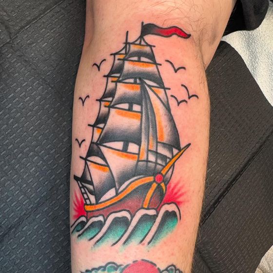 Color tattoo work by Chris Tate
