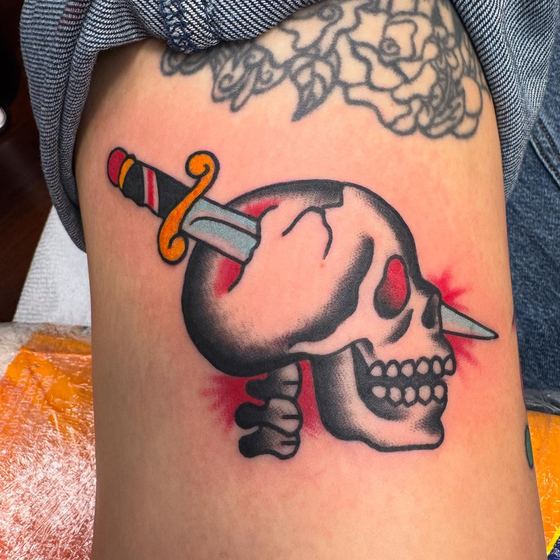 Color tattoo work by Chris Tate
