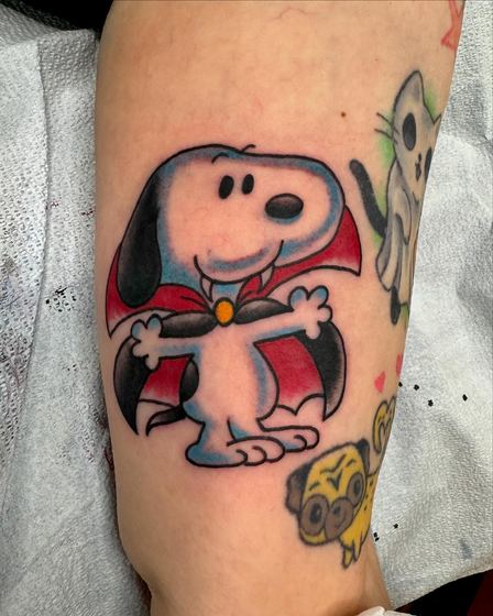 Color tattoo work by Chris Tate