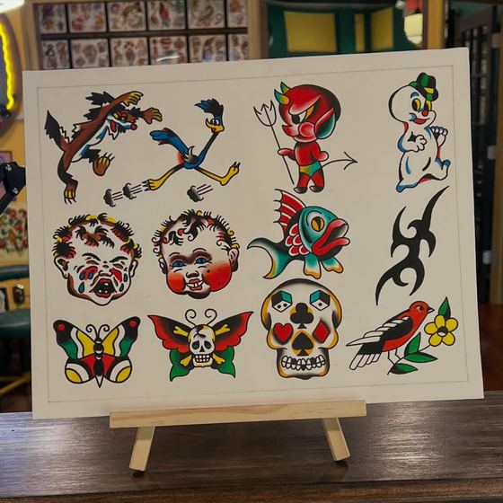 A painted flash sheet by Chris Tate