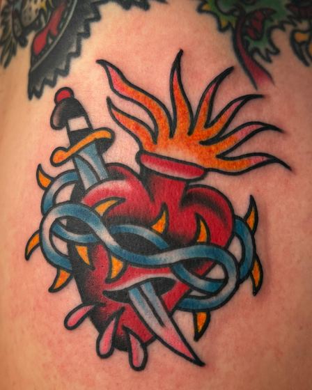 Color tattoo work by Chris Tate