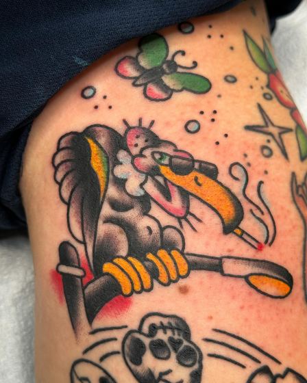 Color tattoo work by Chris Tate
