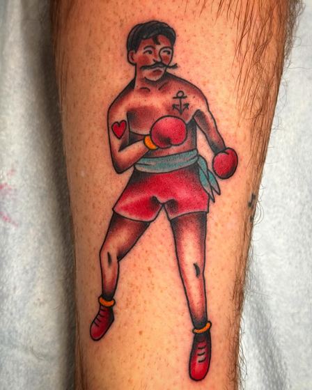 Color tattoo work by Chris Tate