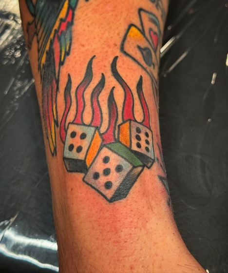 Color tattoo work by Chris Tate