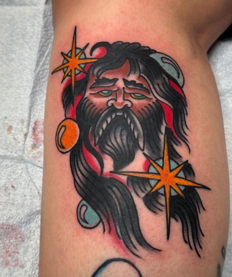 Color tattoo work by Chris Tate