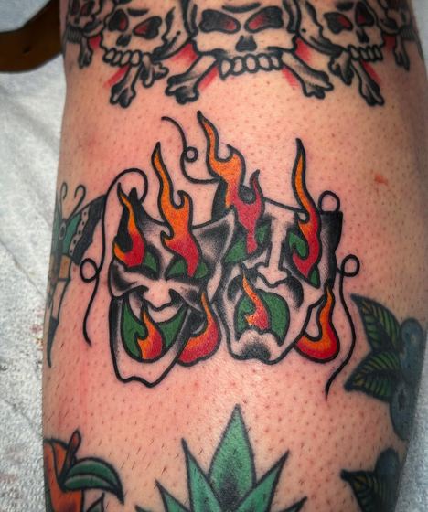 Color tattoo work by Chris Tate