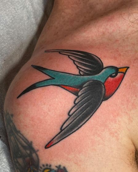 Color tattoo work by Chris Tate