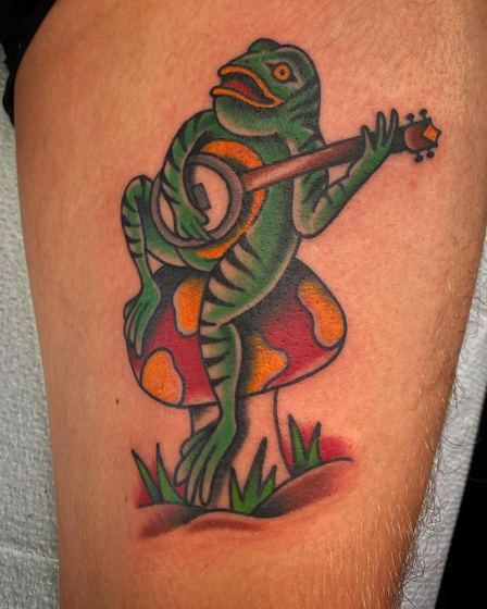Color tattoo work by Chris Tate