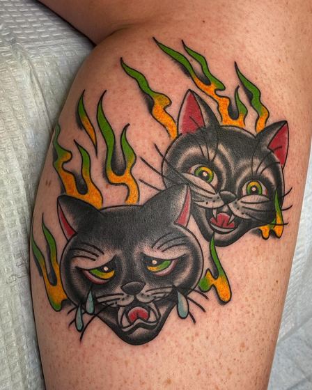 Color tattoo work by Chris Tate