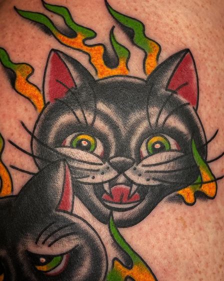Color tattoo work by Chris Tate