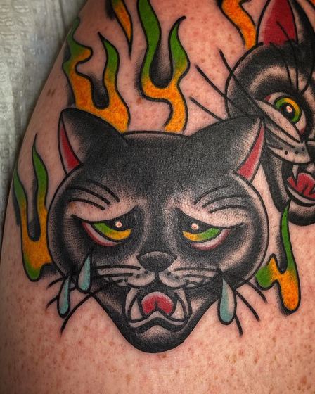 Color tattoo work by Chris Tate