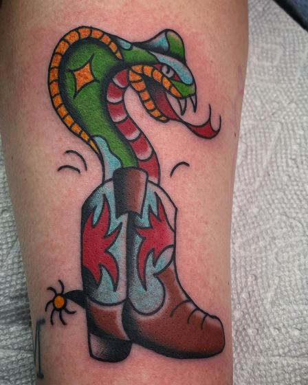 Color tattoo work by Chris Tate