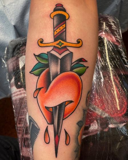 Color tattoo work by Chris Tate