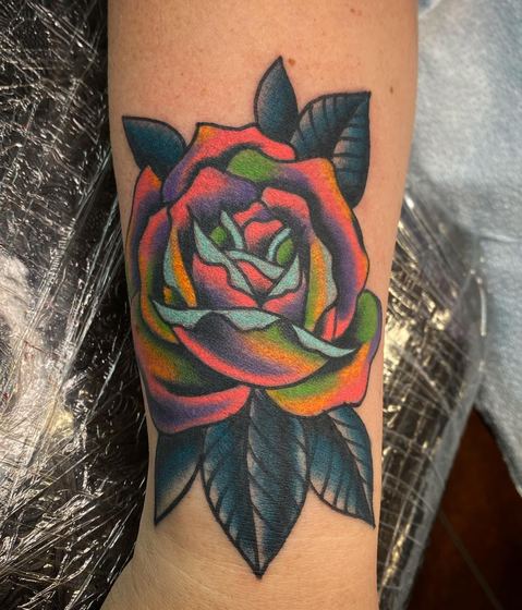 Color tattoo work by Chris Tate