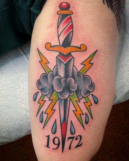 Color tattoo work by Chris Tate