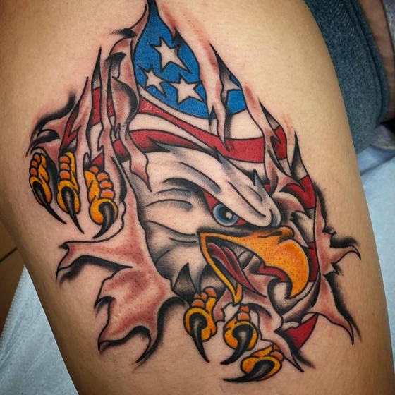 Color tattoo work by Chris Tate