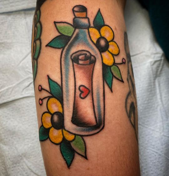Color tattoo work by Chris Tate