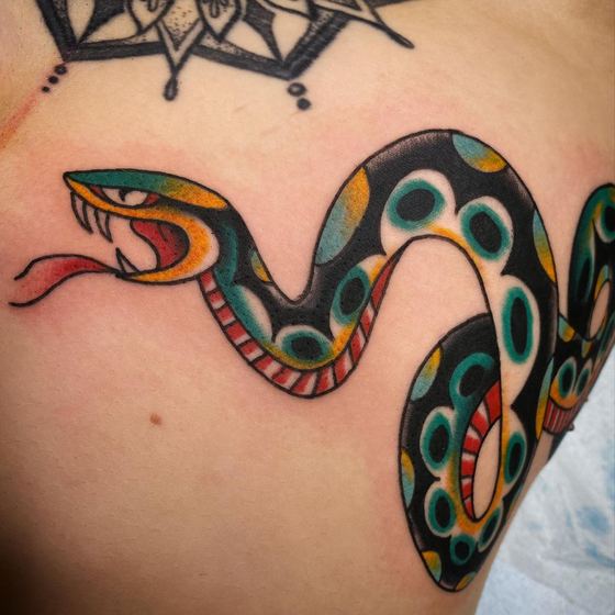 Color tattoo work by Chris Tate