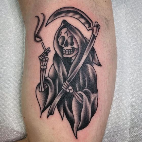 Black & Gray tattoo work by Chris Tate