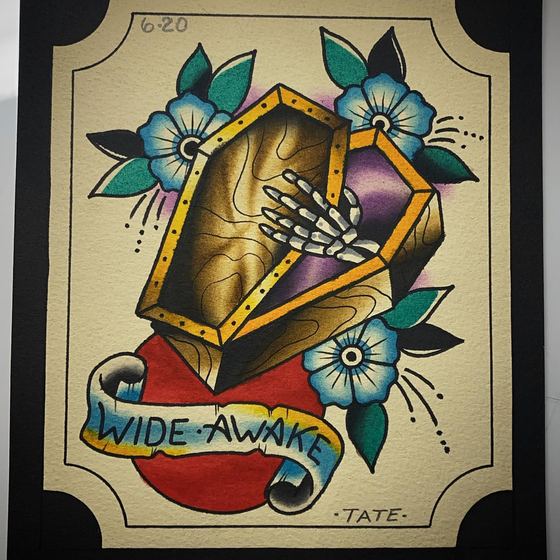 A painted flash sheet by Chris Tate