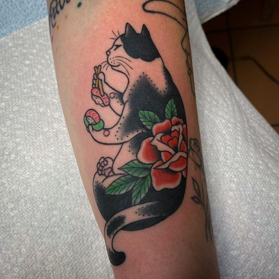 Color tattoo work by Chris Tate