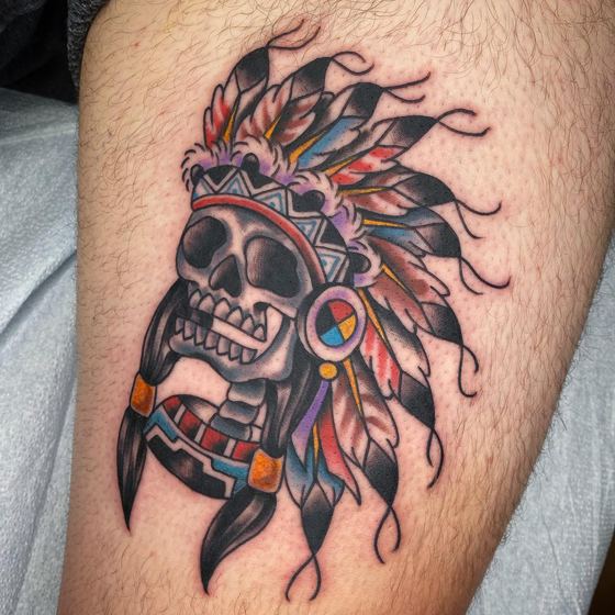 Color tattoo work by Chris Tate