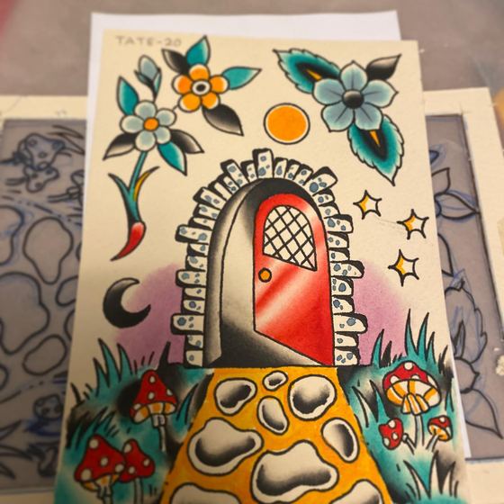 A painted flash sheet by Chris Tate
