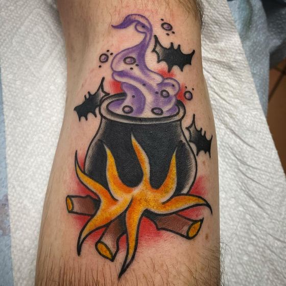 Color tattoo work by Chris Tate