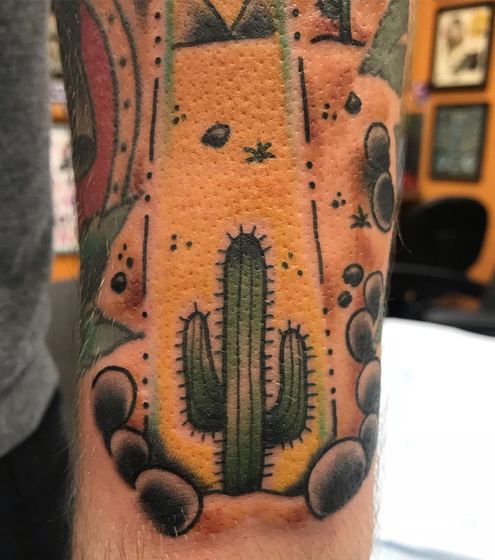Color tattoo work by Chris Tate