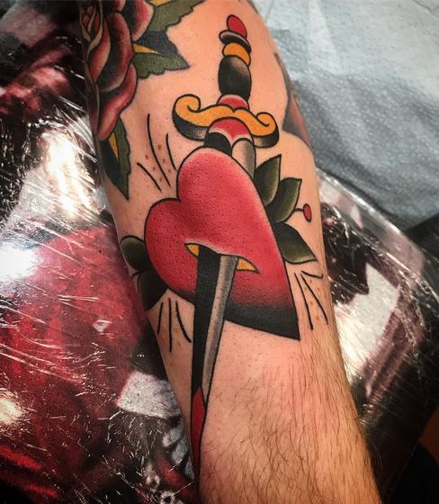 Color tattoo work by Chris Tate