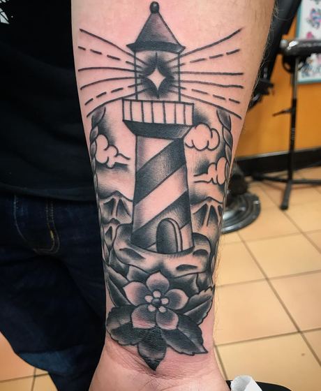 Color tattoo work by Chris Tate