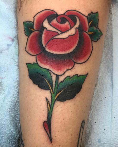 Color tattoo work by Chris Tate
